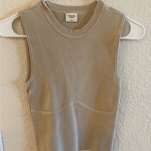 Abercrombie & Fitch Beige Sleeveless Knit Top